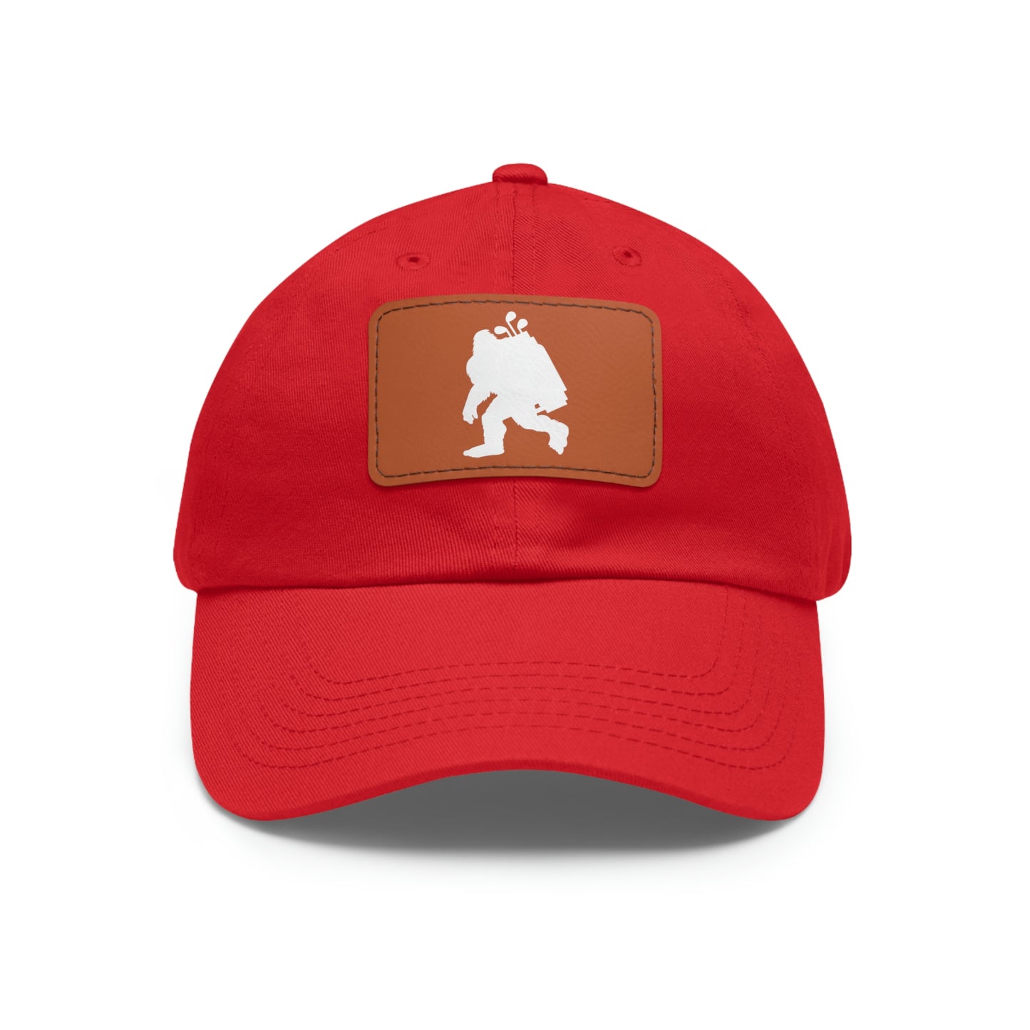 Golfin' Bigfoot Dad Hat with Leather Patch
