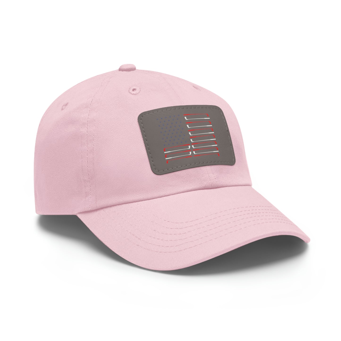 American Flag Dad Hat with Leather Patch