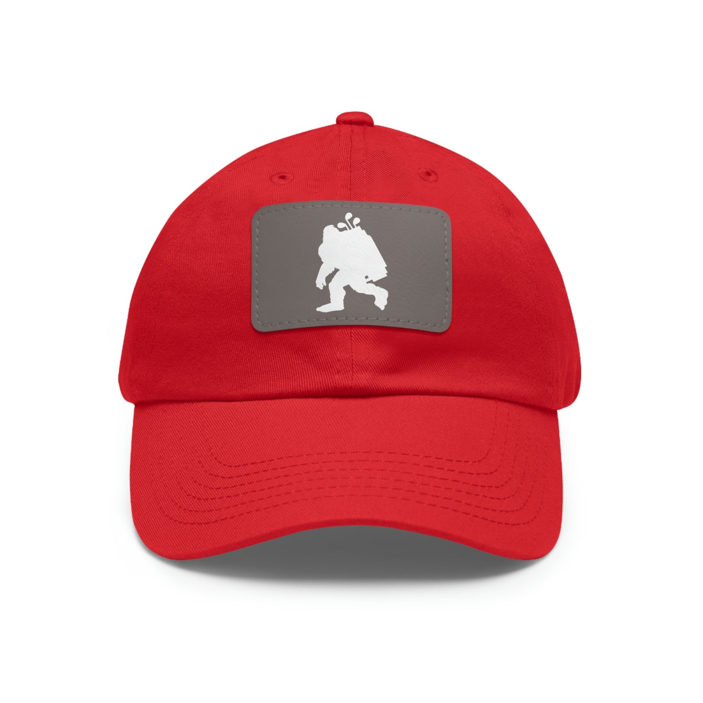 Golfin' Bigfoot Dad Hat with Leather Patch