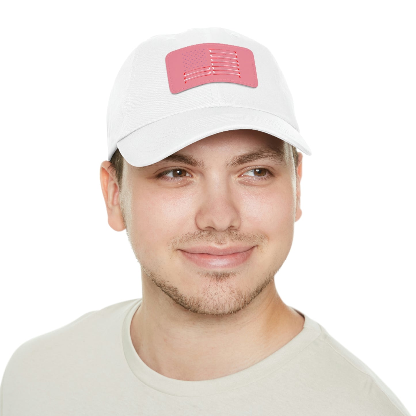American Flag Dad Hat with Leather Patch