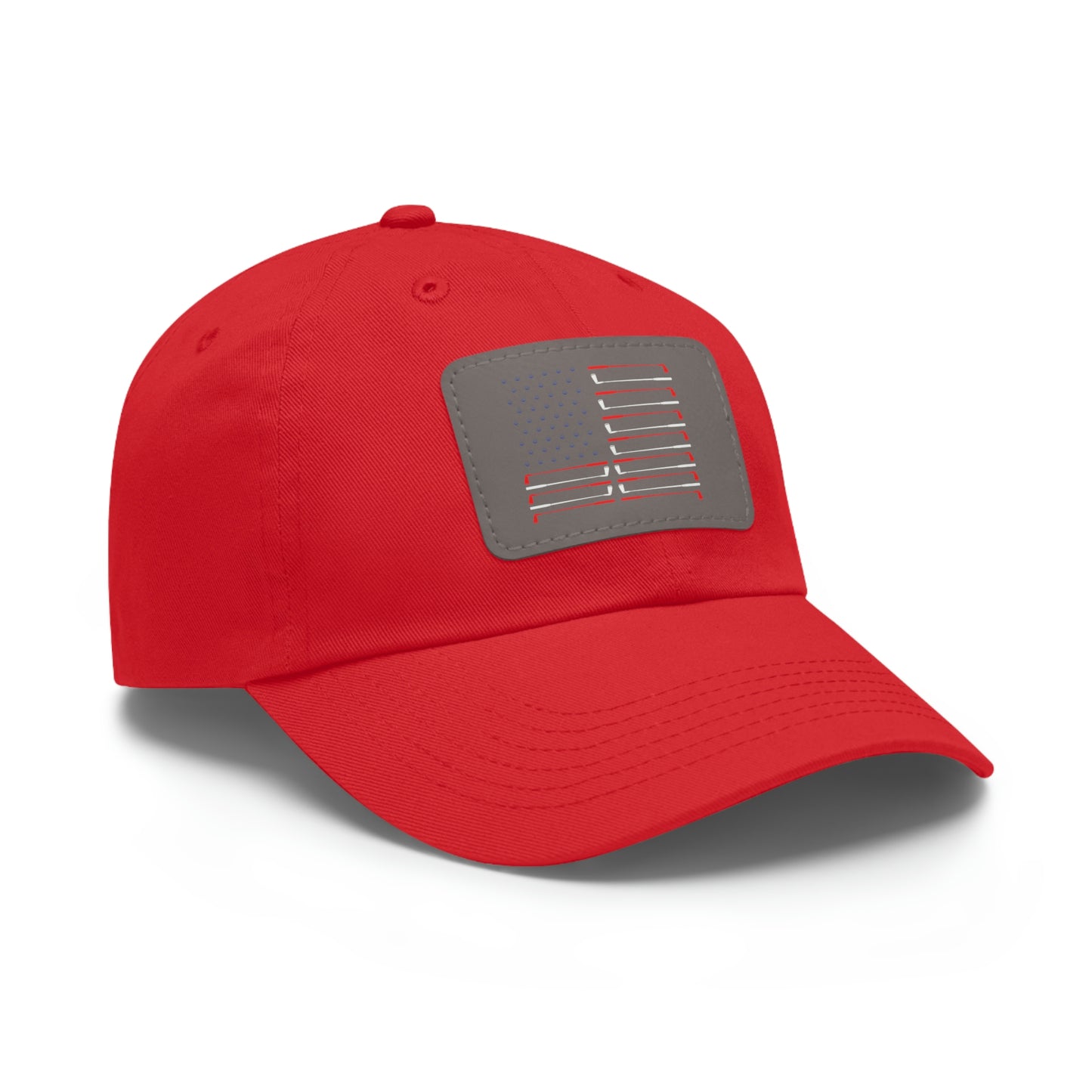American Flag Dad Hat with Leather Patch