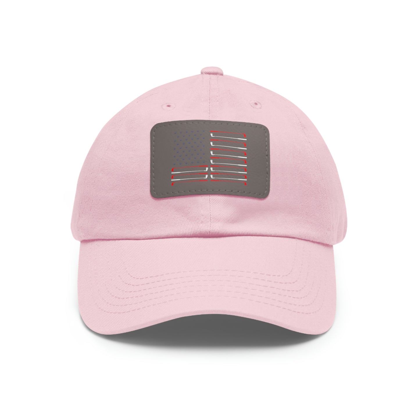 American Flag Dad Hat with Leather Patch