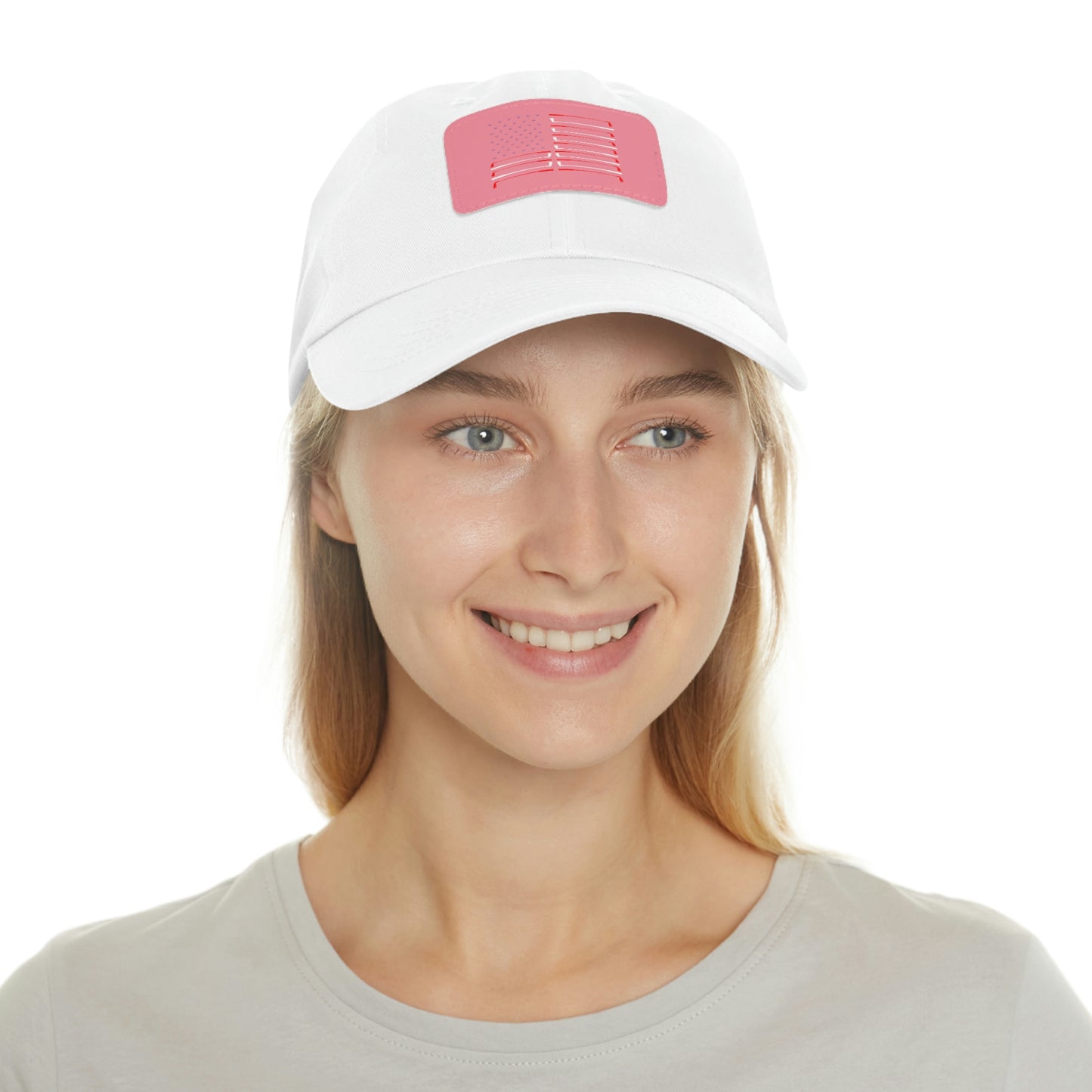 American Flag Dad Hat with Leather Patch