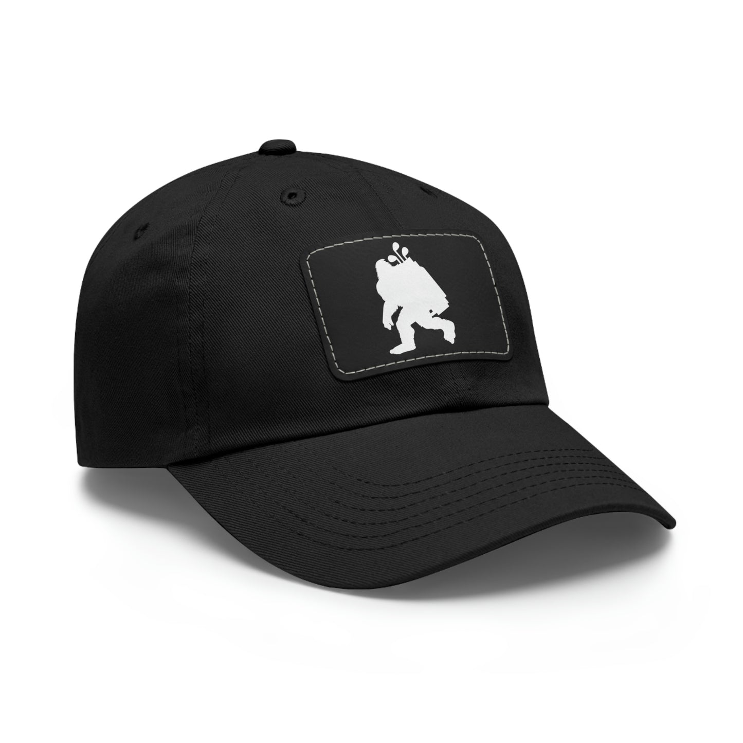 Golfin' Bigfoot Dad Hat with Leather Patch