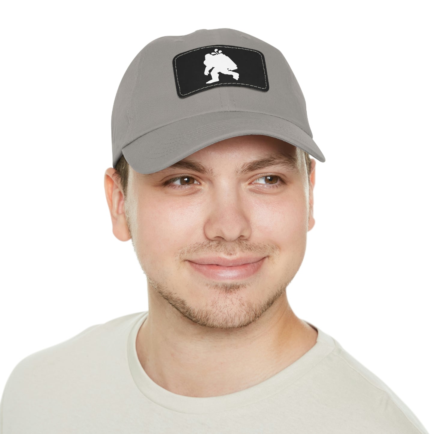 Golfin' Bigfoot Dad Hat with Leather Patch