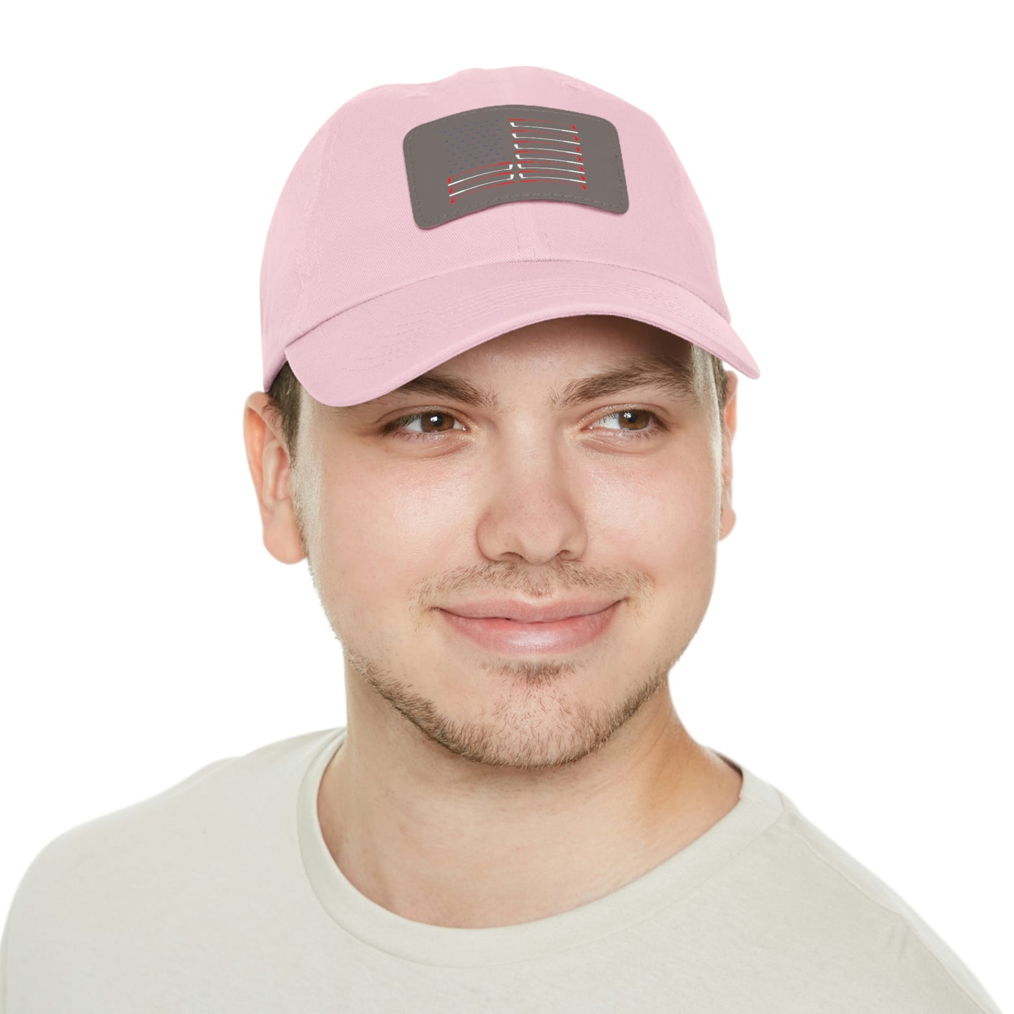 American Flag Dad Hat with Leather Patch