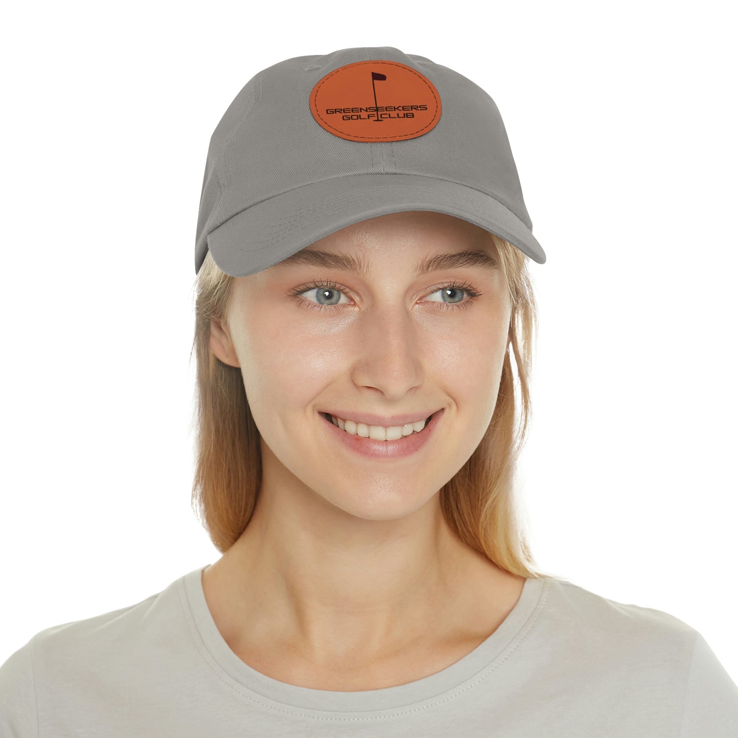 Golf Hat with Leather Patch (Round)