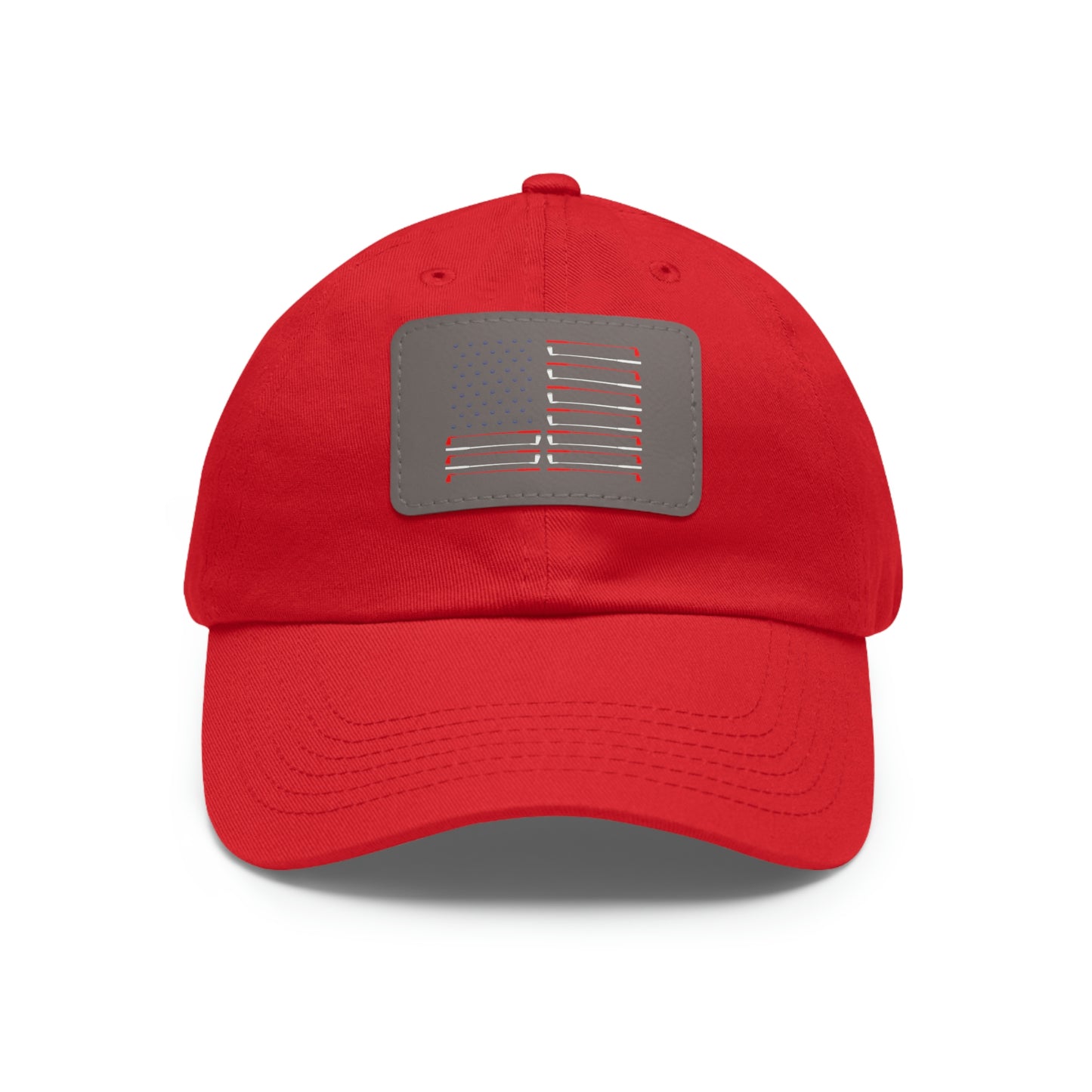 American Flag Dad Hat with Leather Patch