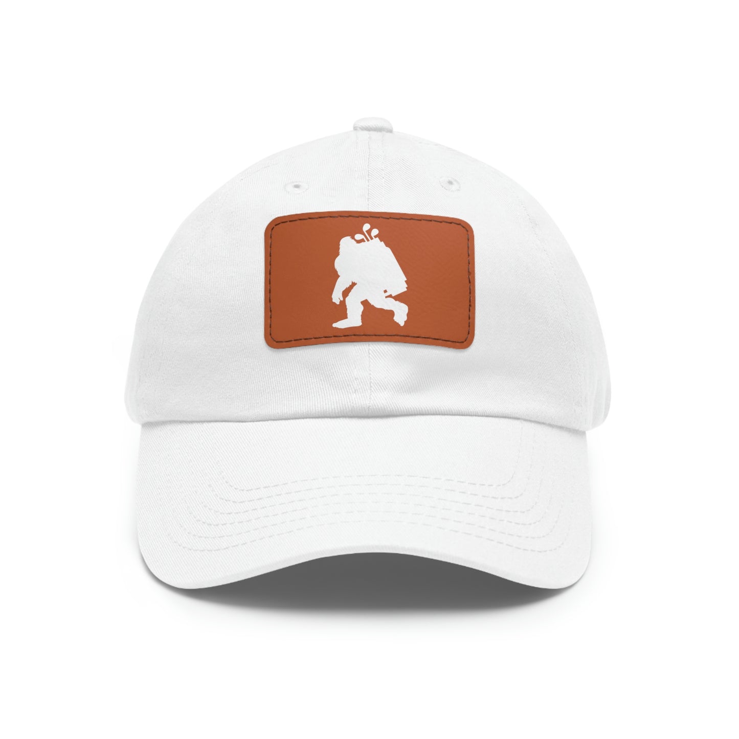 Golfin' Bigfoot Dad Hat with Leather Patch