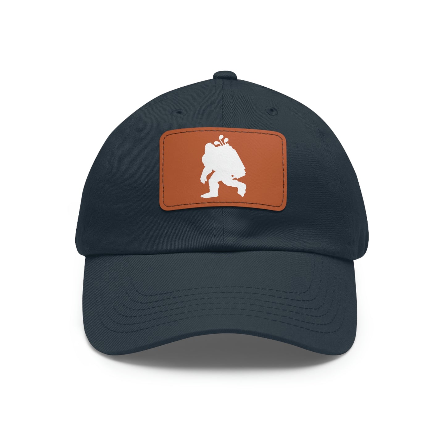 Golfin' Bigfoot Dad Hat with Leather Patch