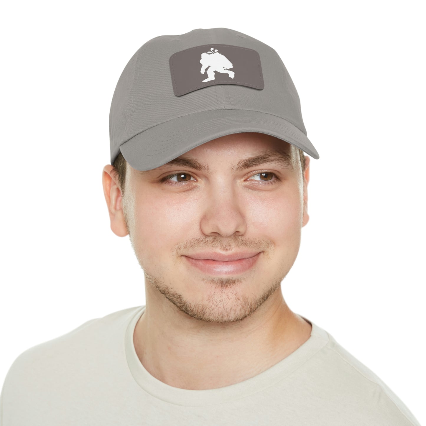 Golfin' Bigfoot Dad Hat with Leather Patch