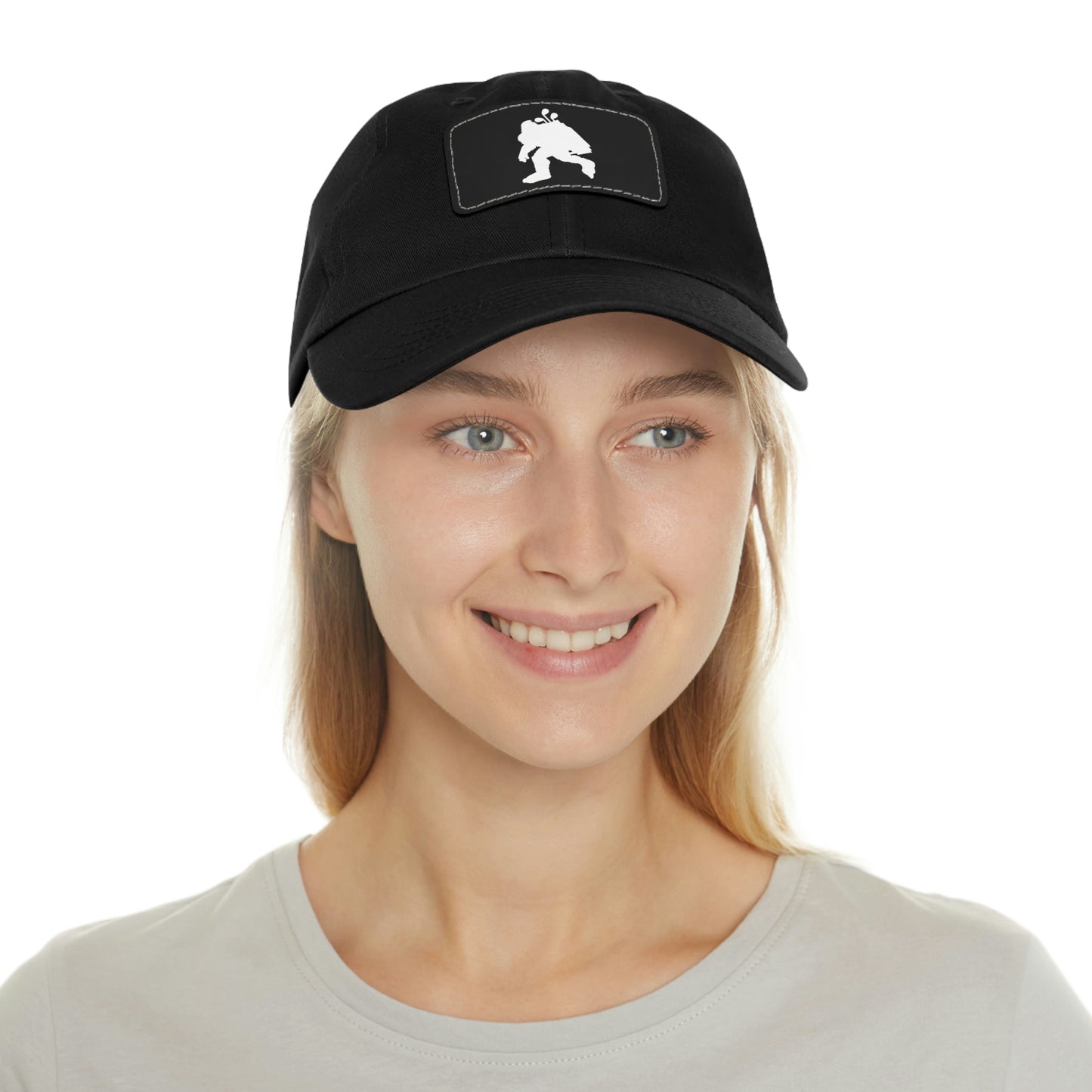 Golfin' Bigfoot Dad Hat with Leather Patch