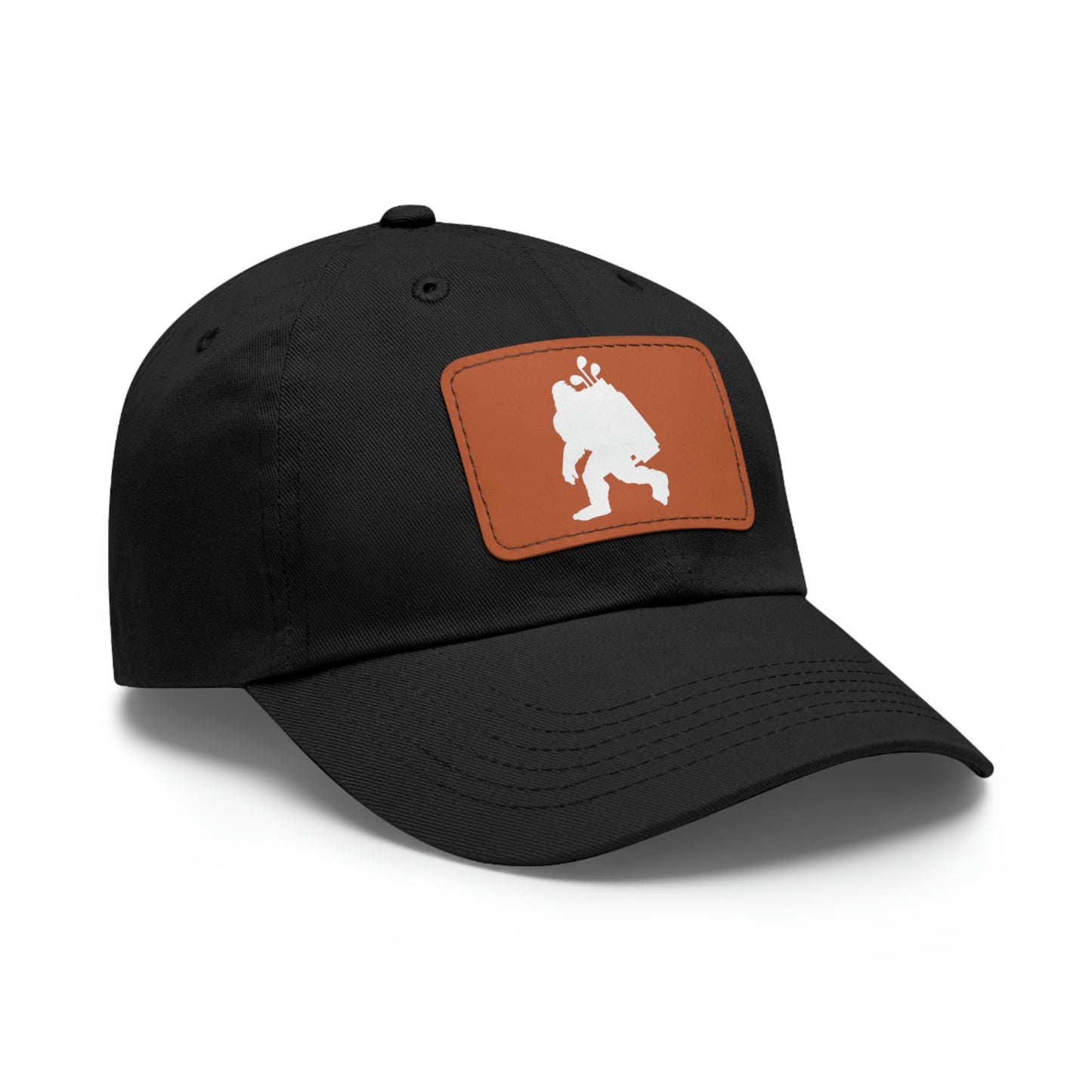 Golfin' Bigfoot Dad Hat with Leather Patch