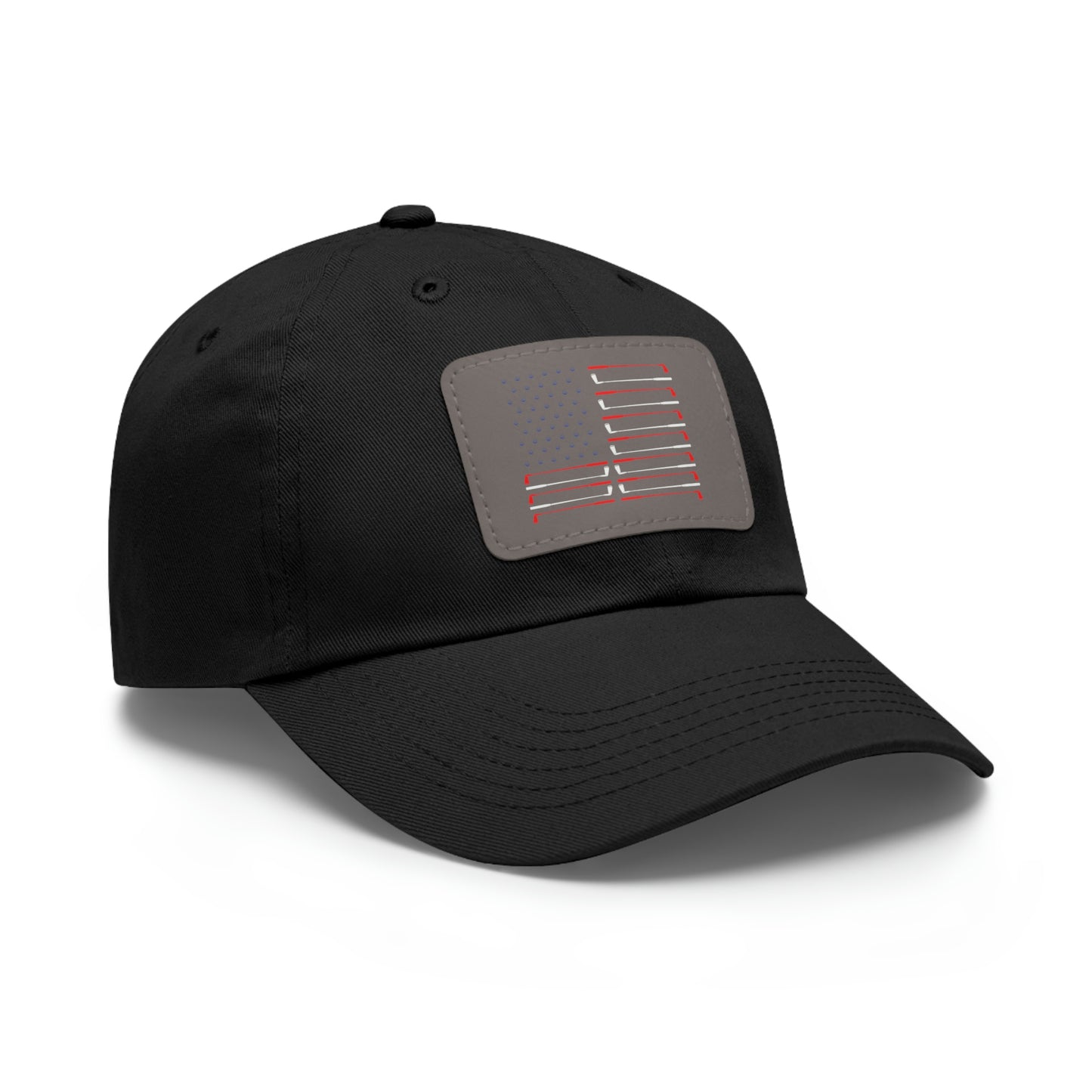 American Flag Dad Hat with Leather Patch