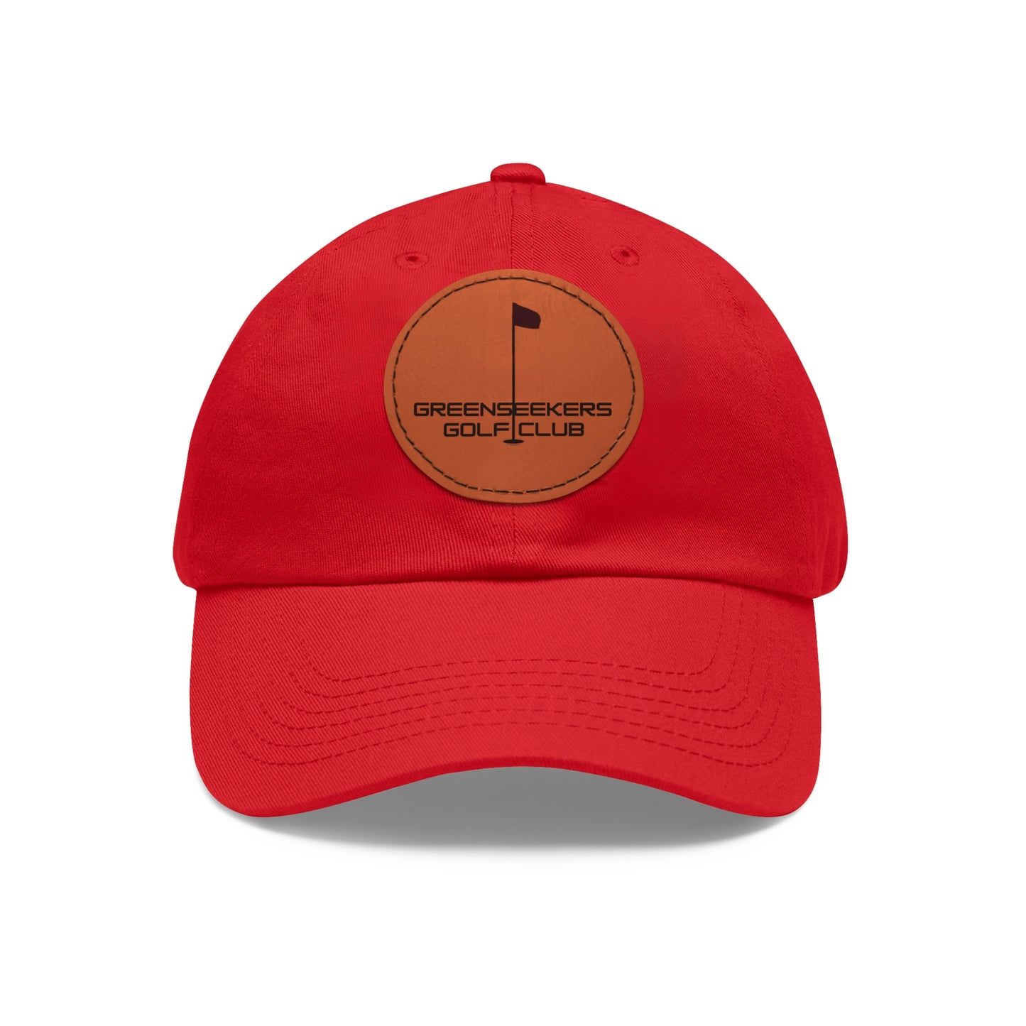 Golf Hat with Leather Patch (Round)