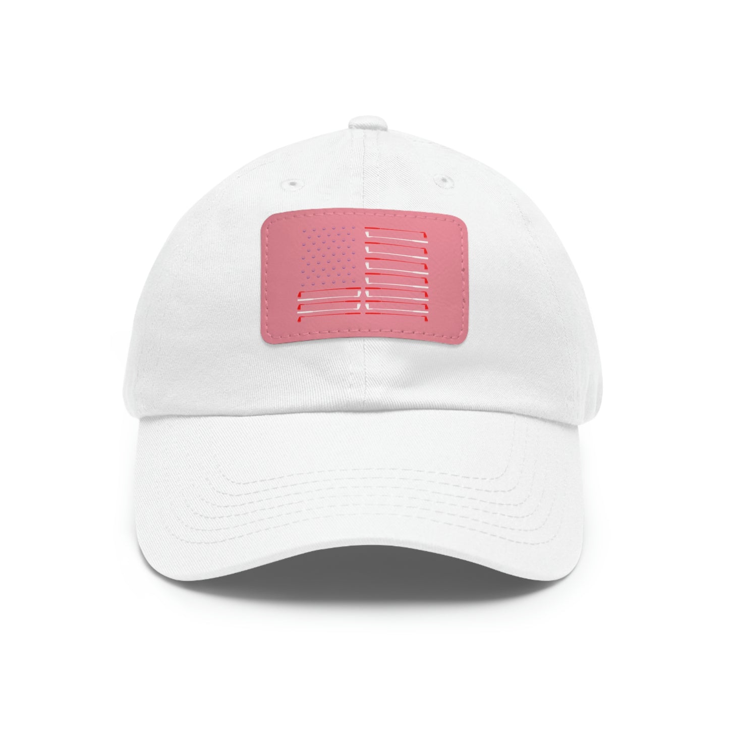 American Flag Dad Hat with Leather Patch
