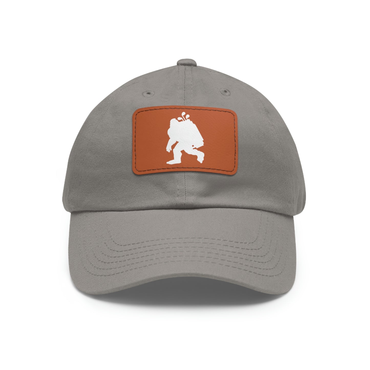 Golfin' Bigfoot Dad Hat with Leather Patch