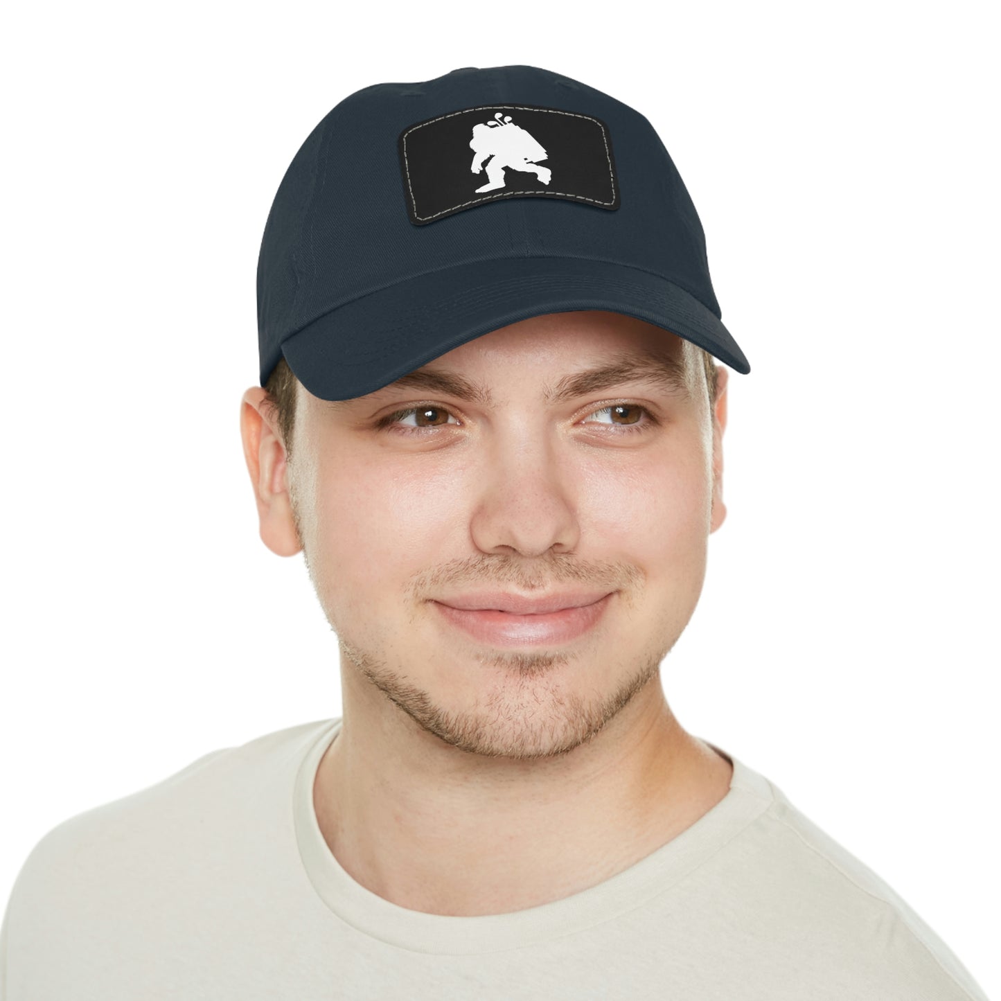 Golfin' Bigfoot Dad Hat with Leather Patch