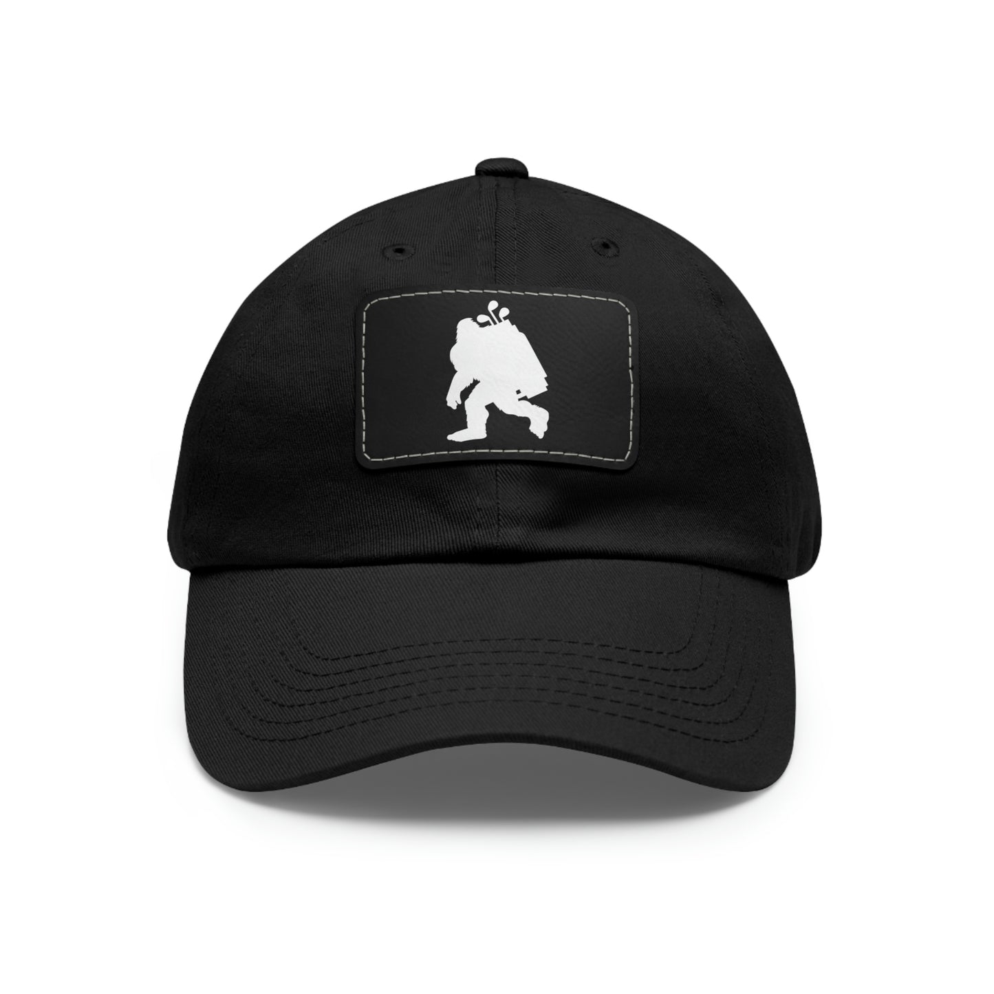 Golfin' Bigfoot Dad Hat with Leather Patch