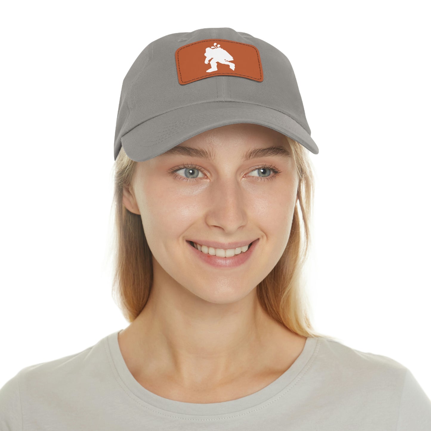 Golfin' Bigfoot Dad Hat with Leather Patch