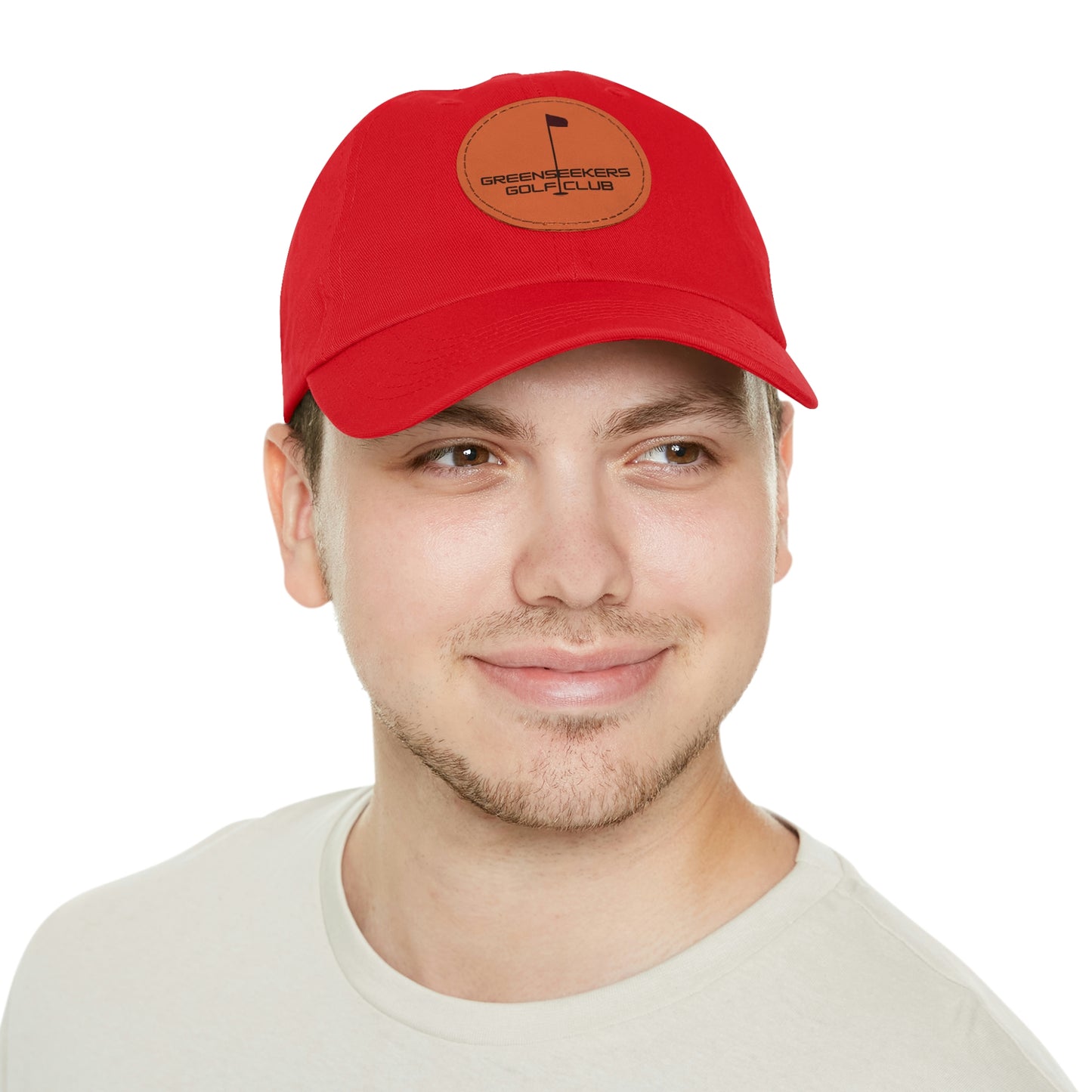 Golf Hat with Leather Patch (Round)