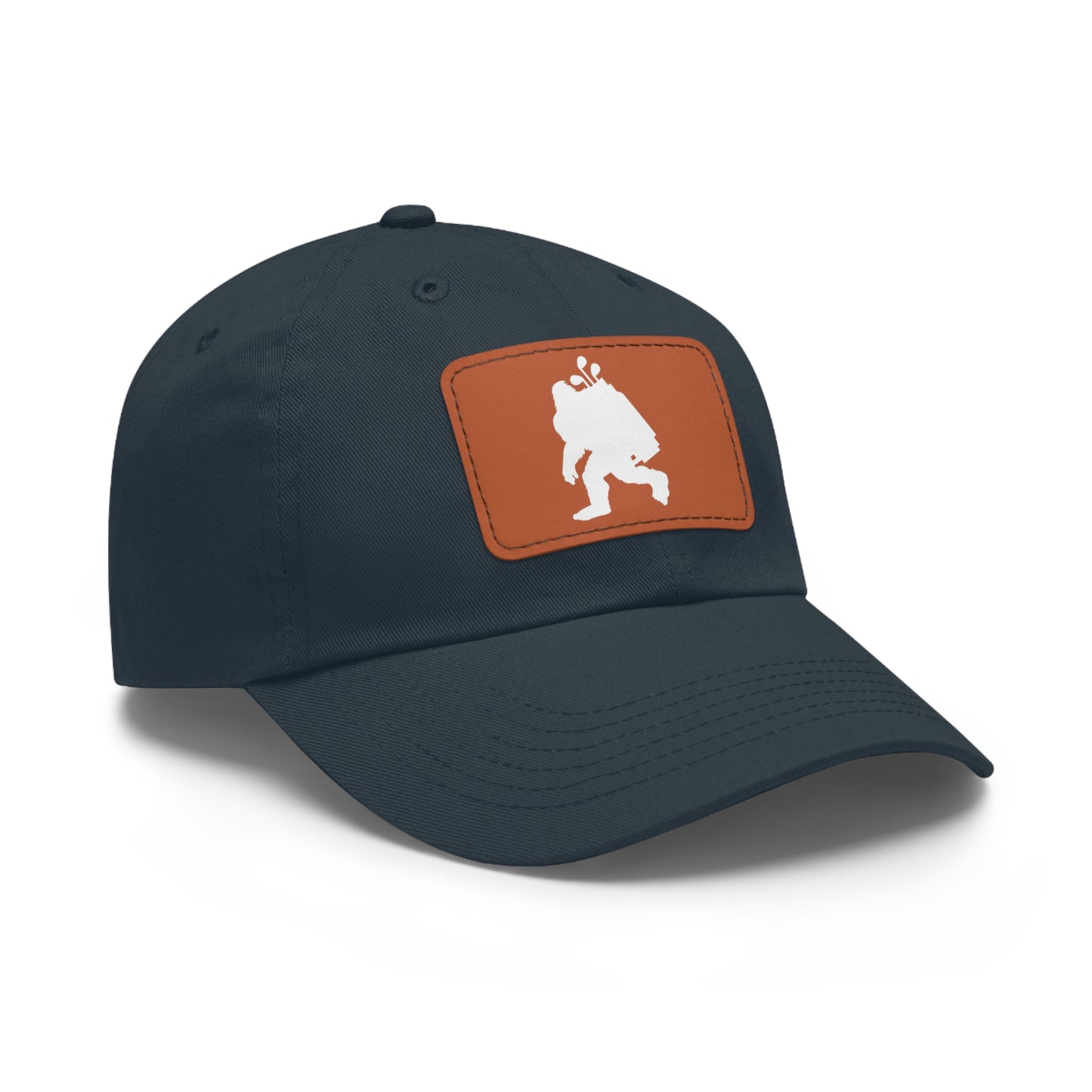 Golfin' Bigfoot Dad Hat with Leather Patch