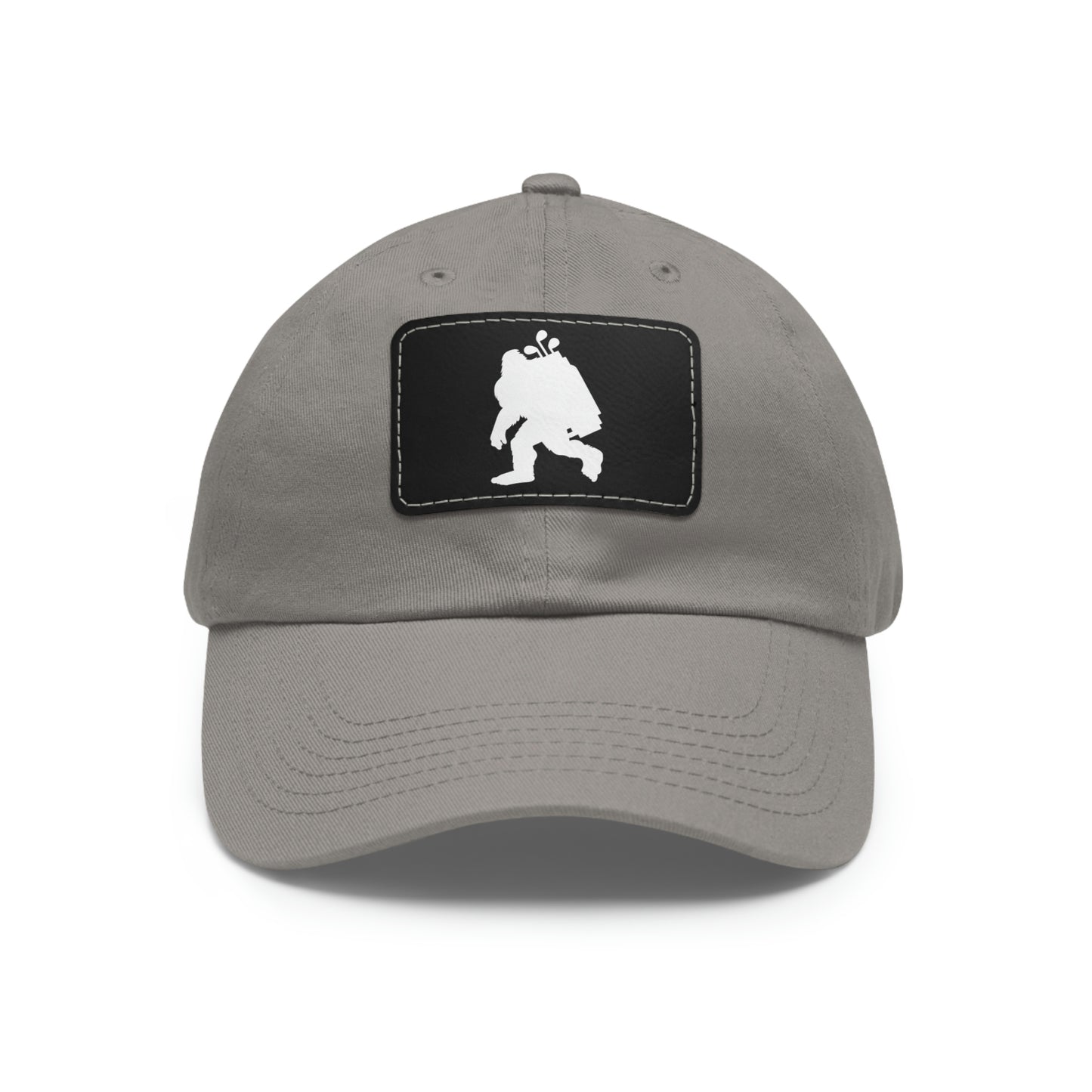 Golfin' Bigfoot Dad Hat with Leather Patch