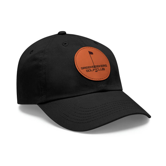 Golf Hat with Leather Patch (Round)