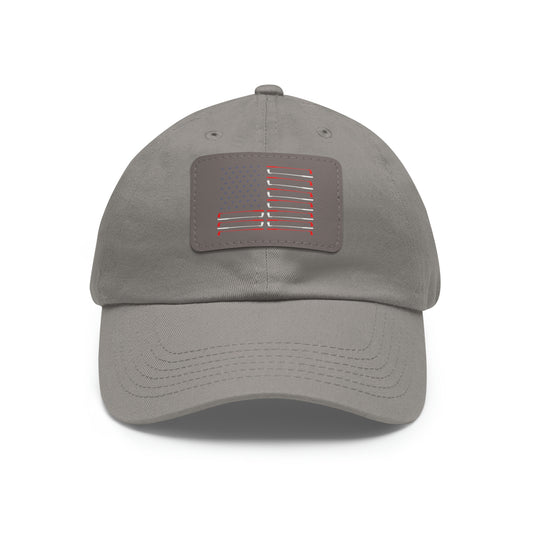 American Flag Dad Hat with Leather Patch