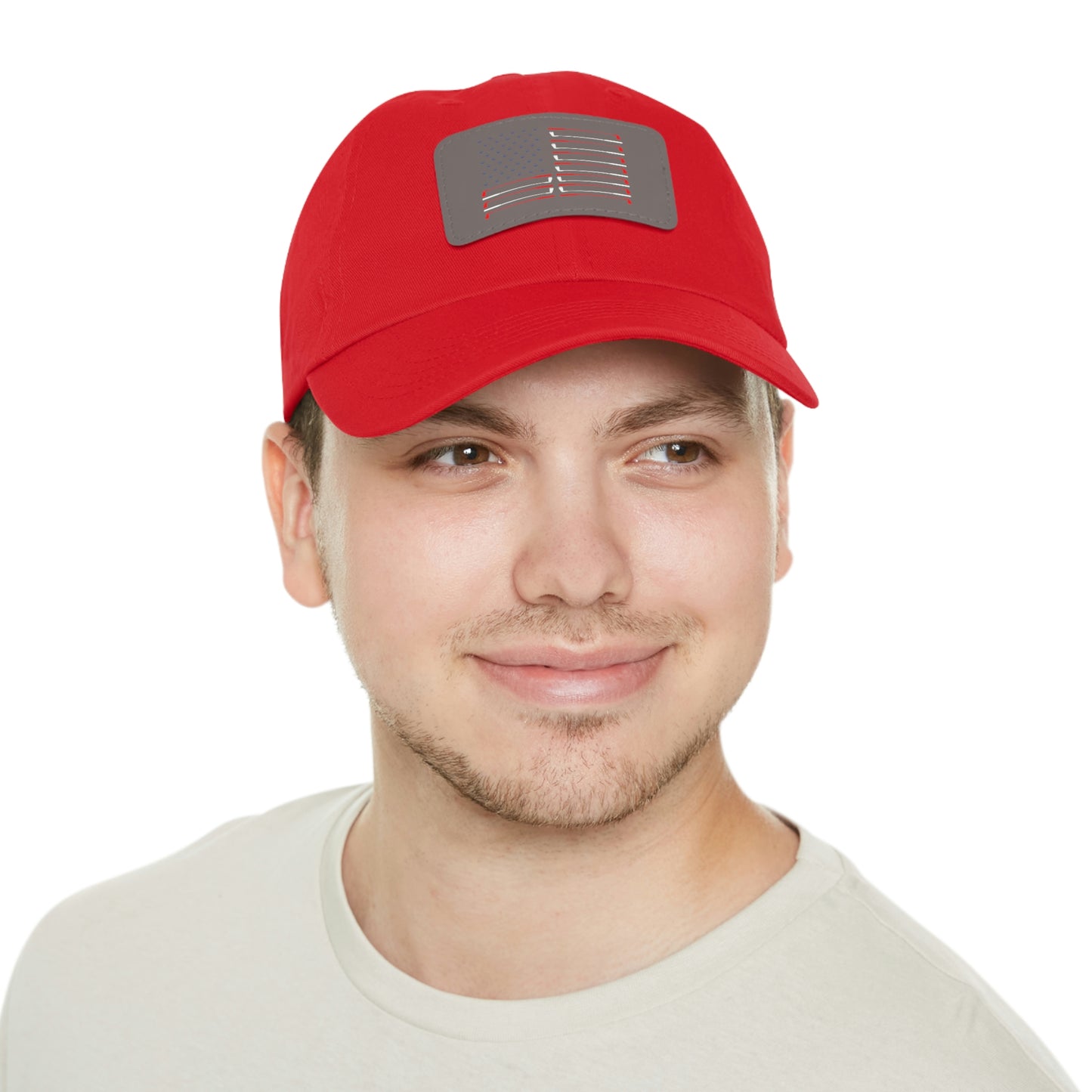 American Flag Dad Hat with Leather Patch