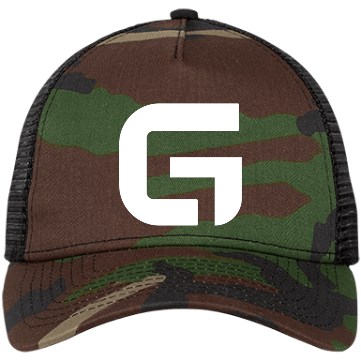 G Logo Embroidered Snapback Trucker Cap