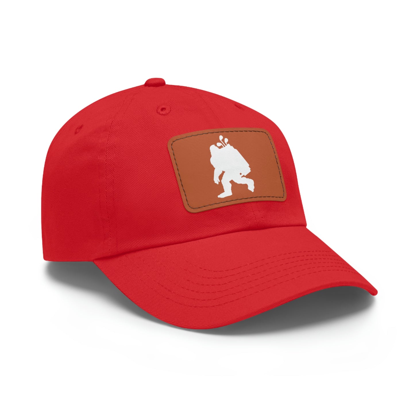 Golfin' Bigfoot Dad Hat with Leather Patch