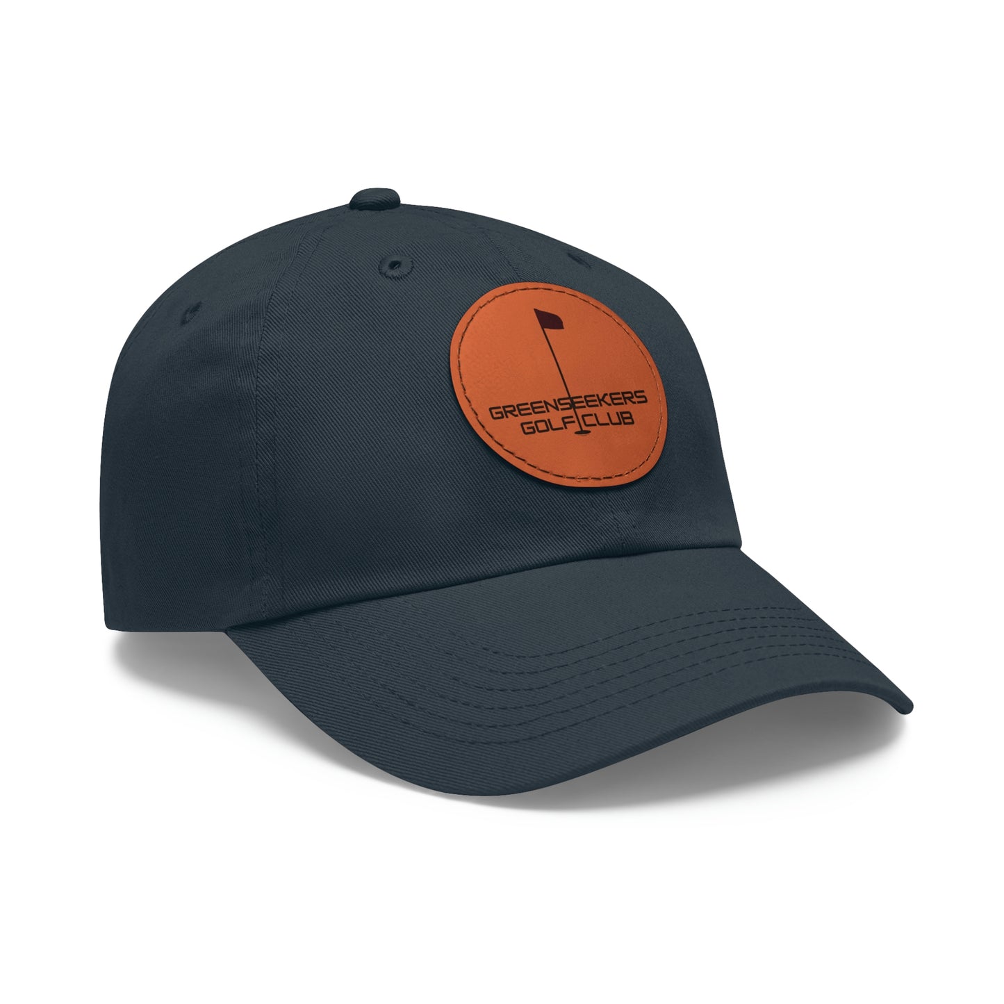 Golf Hat with Leather Patch (Round)