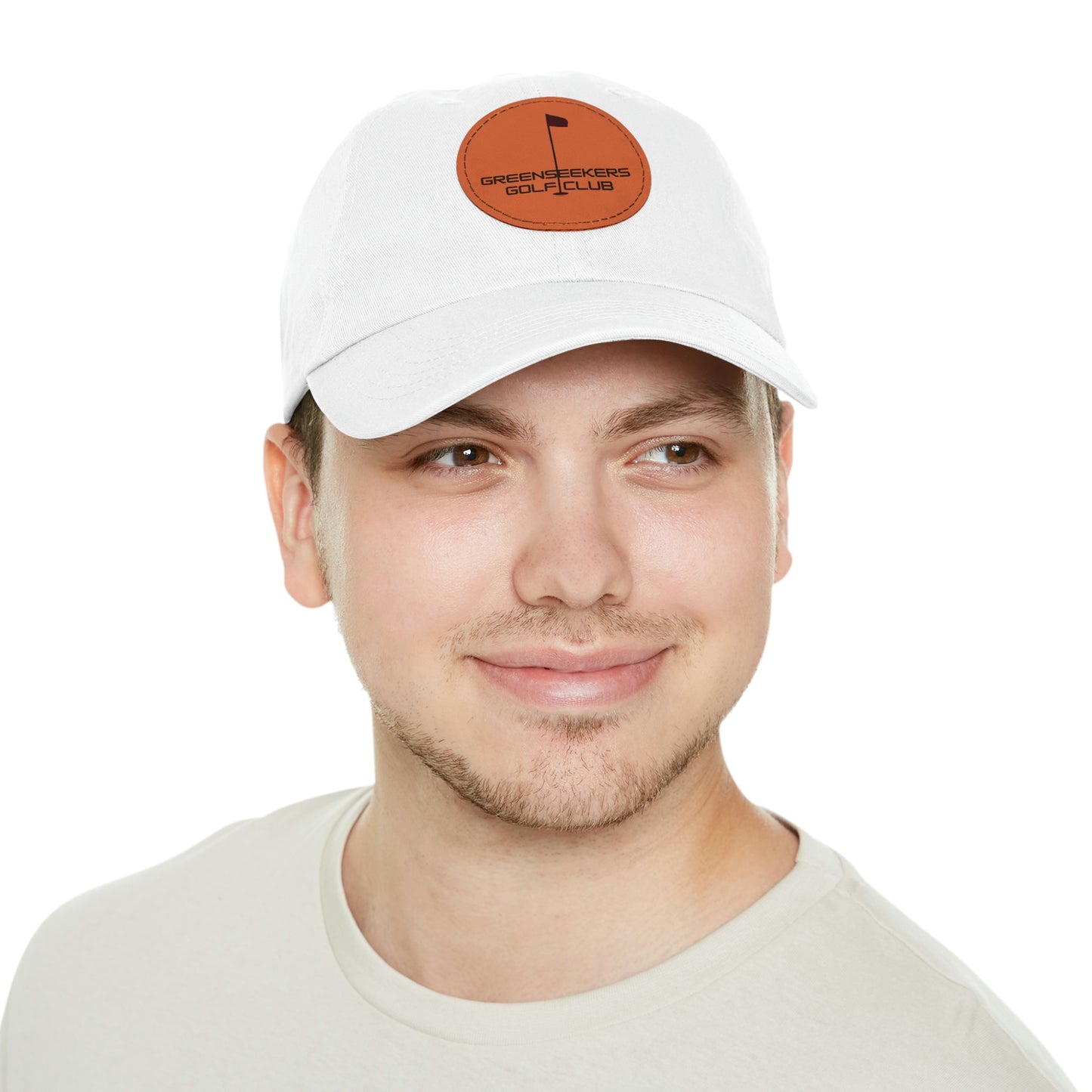 Golf Hat with Leather Patch (Round)