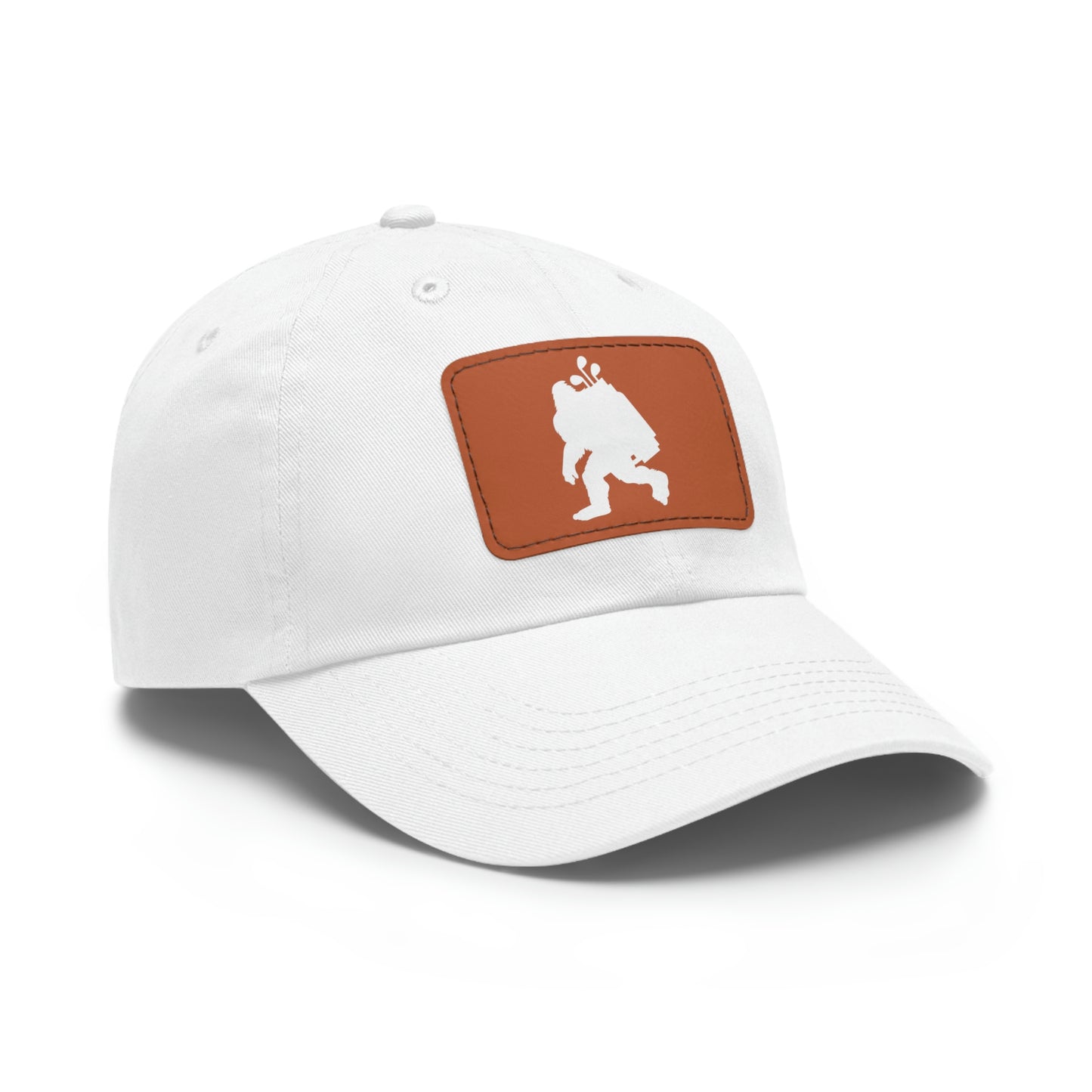 Golfin' Bigfoot Dad Hat with Leather Patch