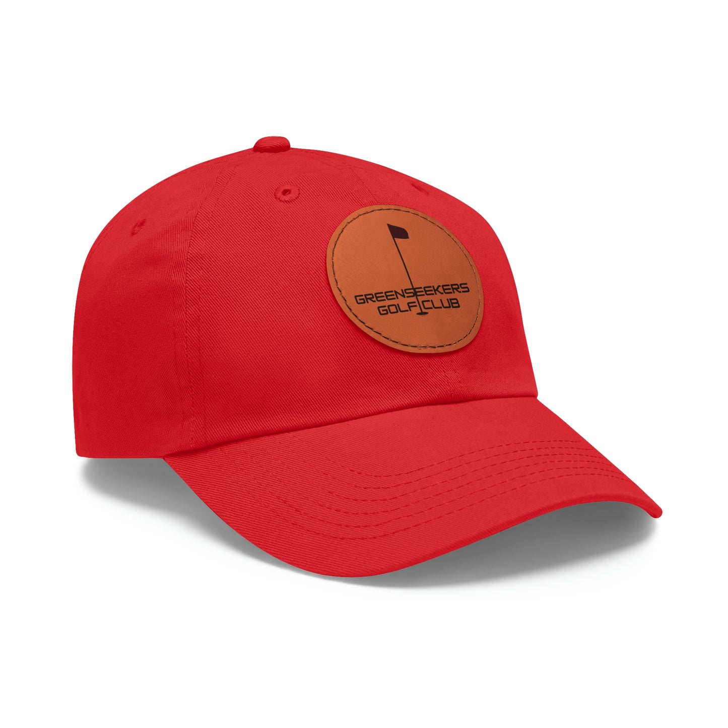 Golf Hat with Leather Patch (Round)