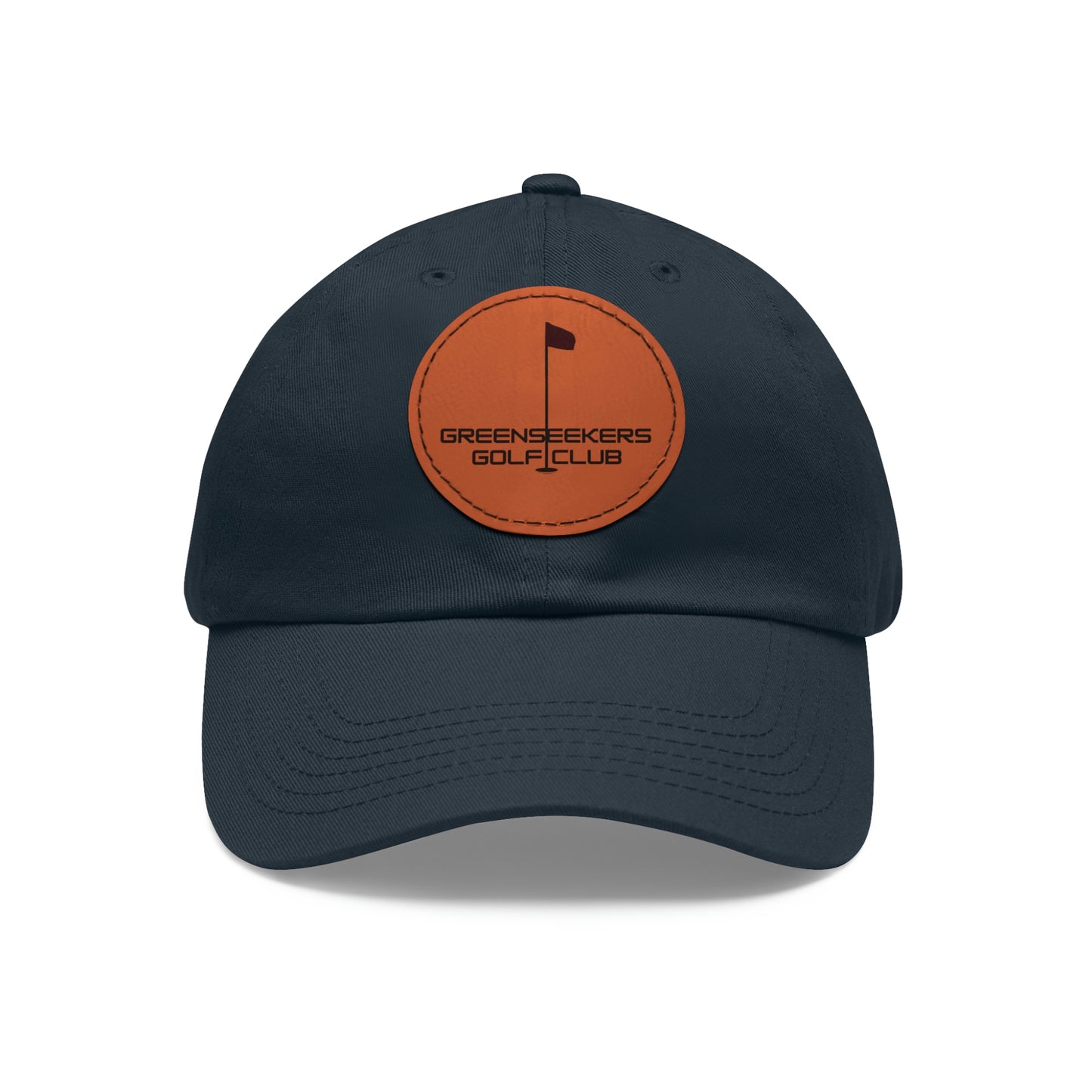 Golf Hat with Leather Patch (Round)