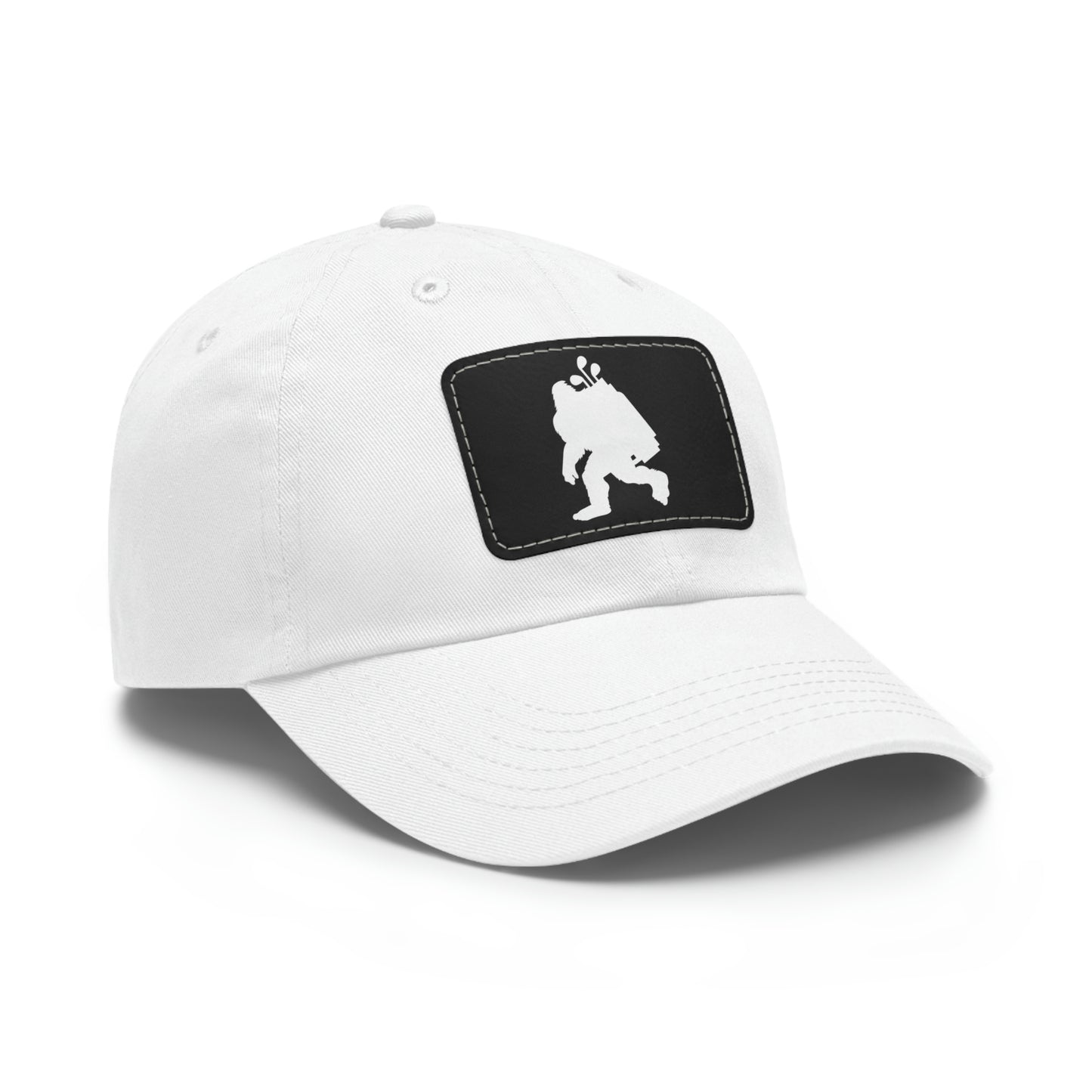 Golfin' Bigfoot Dad Hat with Leather Patch