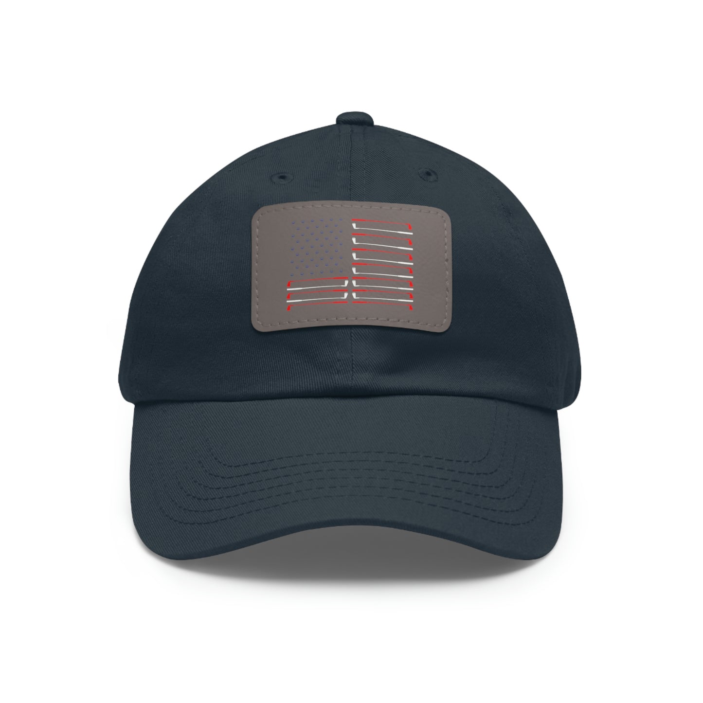 American Flag Dad Hat with Leather Patch