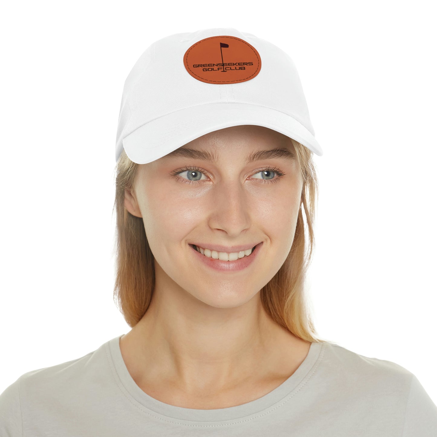 Golf Hat with Leather Patch (Round)