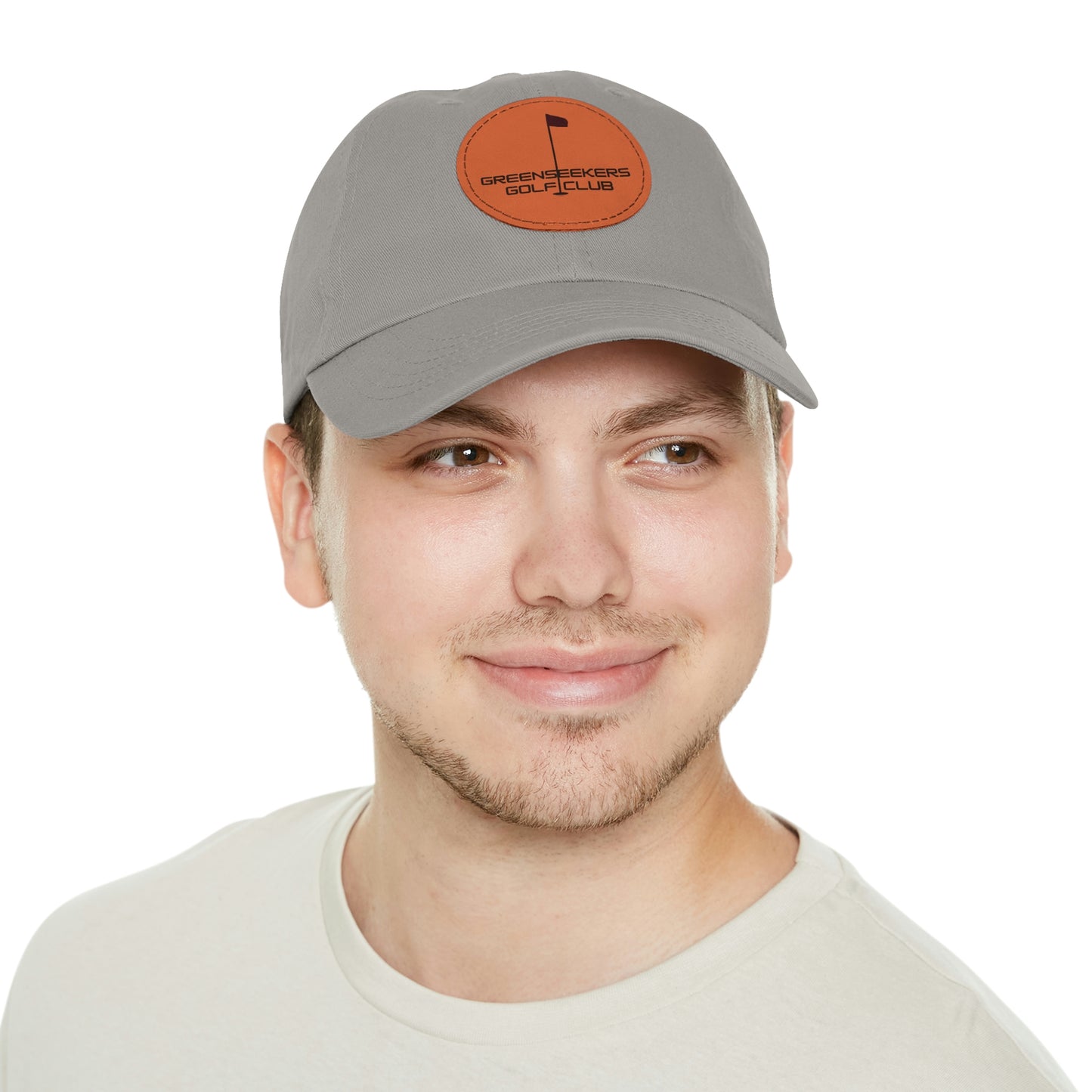 Golf Hat with Leather Patch (Round)