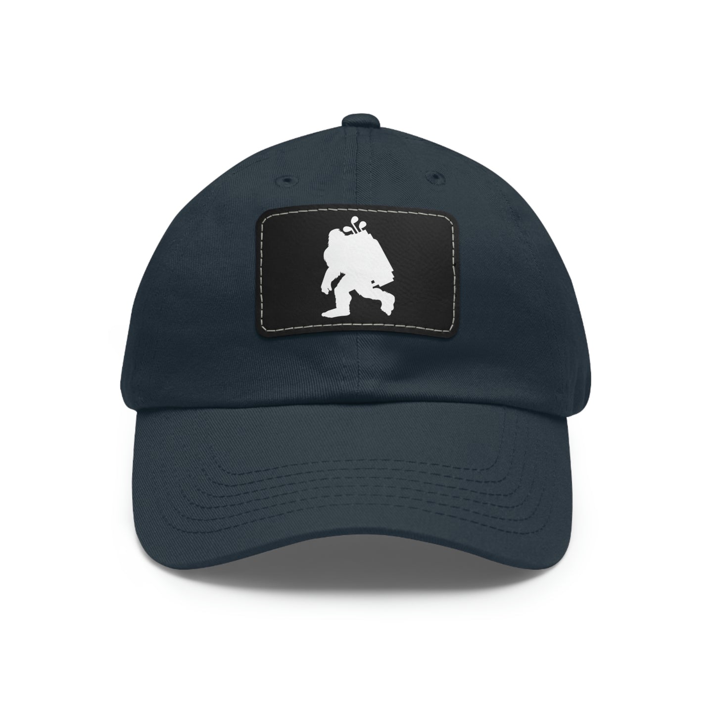 Golfin' Bigfoot Dad Hat with Leather Patch