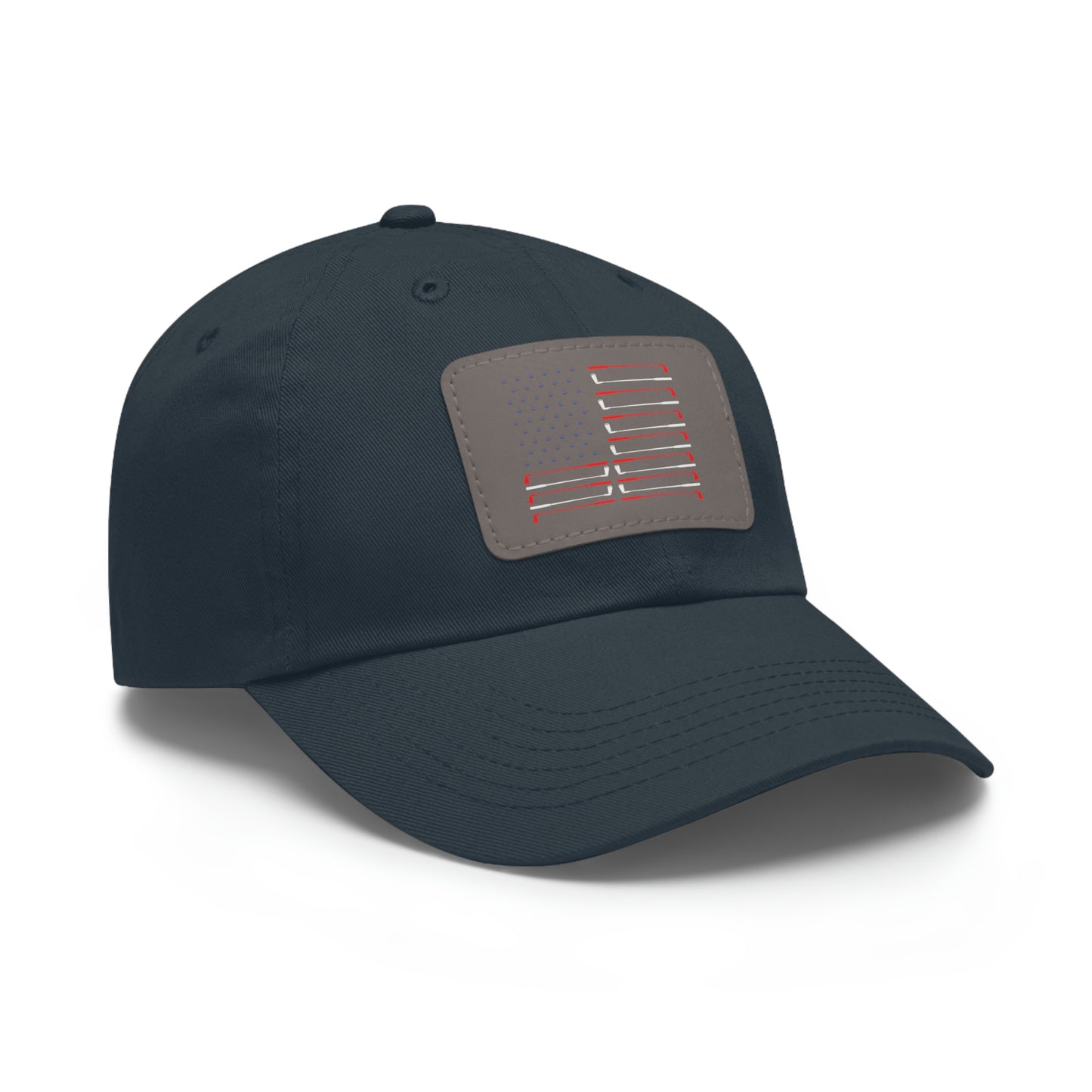 American Flag Dad Hat with Leather Patch