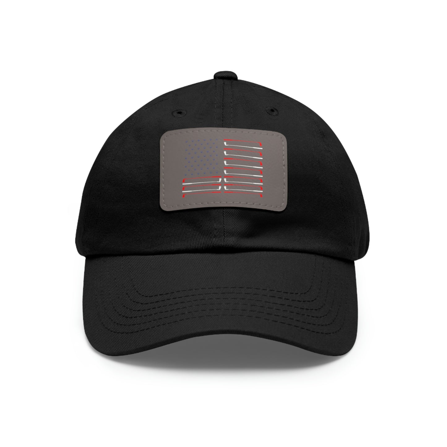 American Flag Dad Hat with Leather Patch