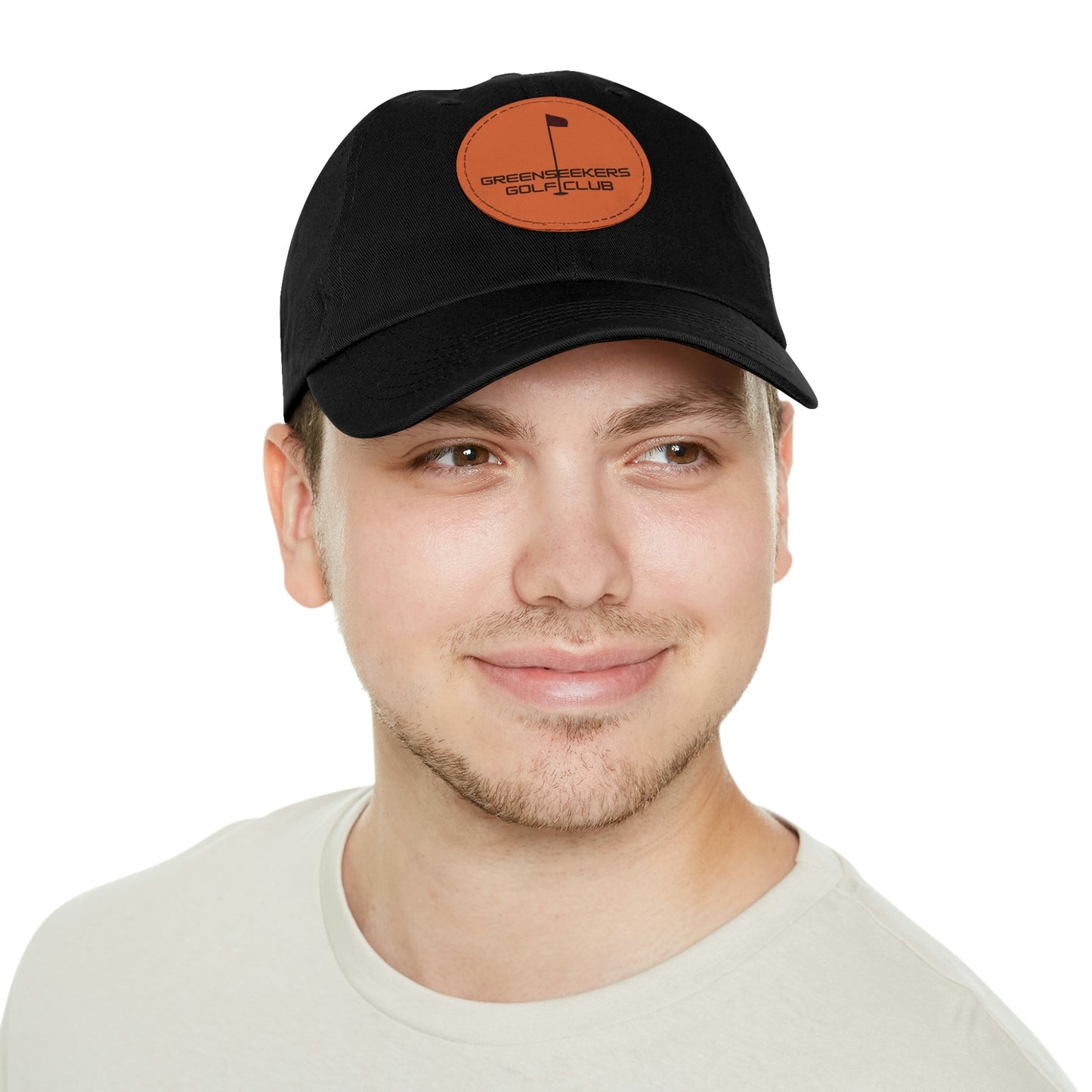 Golf Hat with Leather Patch (Round)