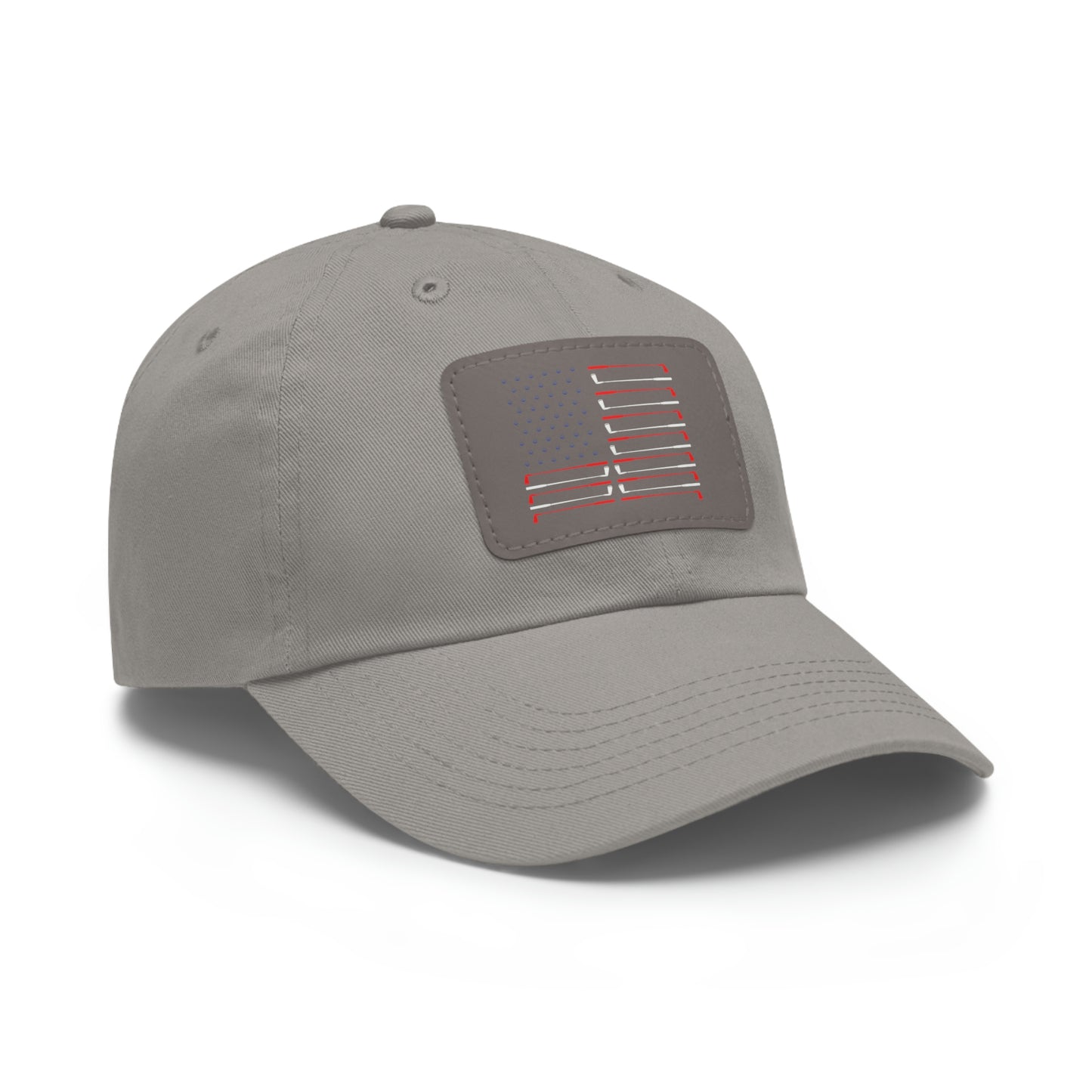 American Flag Dad Hat with Leather Patch
